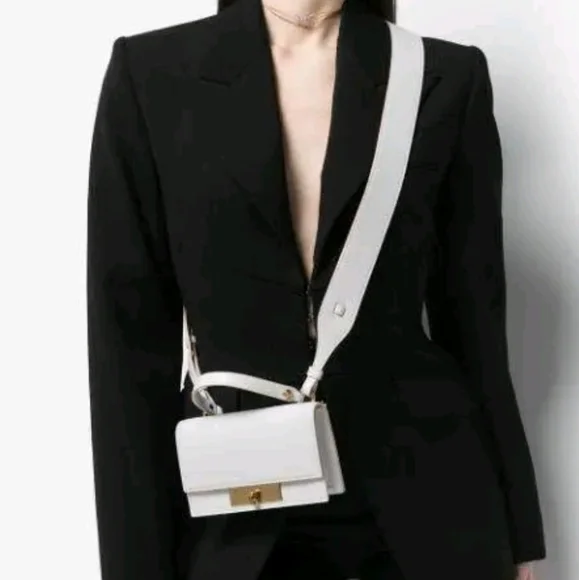 Alexander McQueen Skull Color Block Leather Crossbody Black White Brown … - Picture 12 of 12